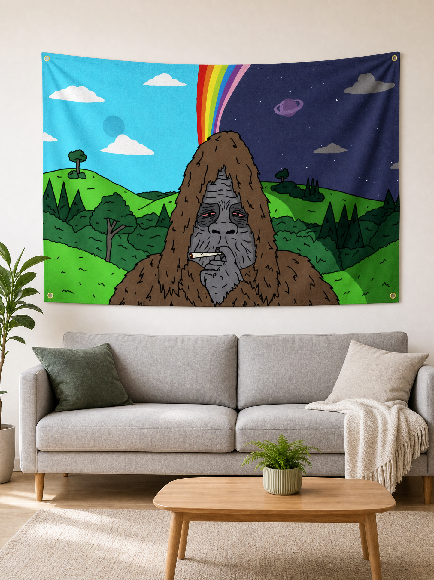 The Big Lez Show Meme Flag Tapestry Wall Hanging Sassy The Sasquatch Banner Aesthetic Decoration Dorm decor