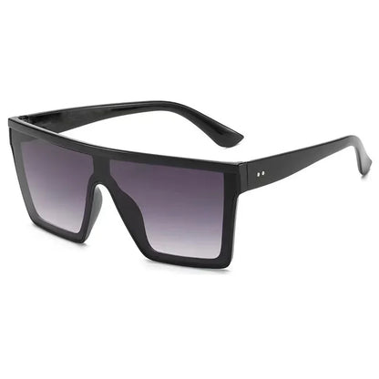 Classic White Gradient Square Sunglasses Women Fashion Retro Night Vision Drivers Goggle Men Big Frame Travel Cycling Eyewear