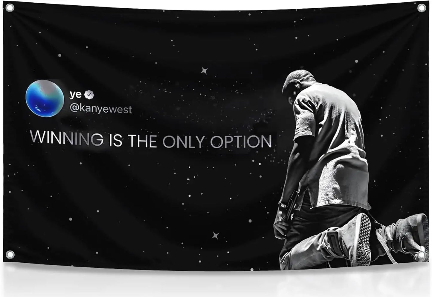Motivational Quote Flag Kanye Winning Is The Only Option Wall flag Dorm Decor For Bedroom,
