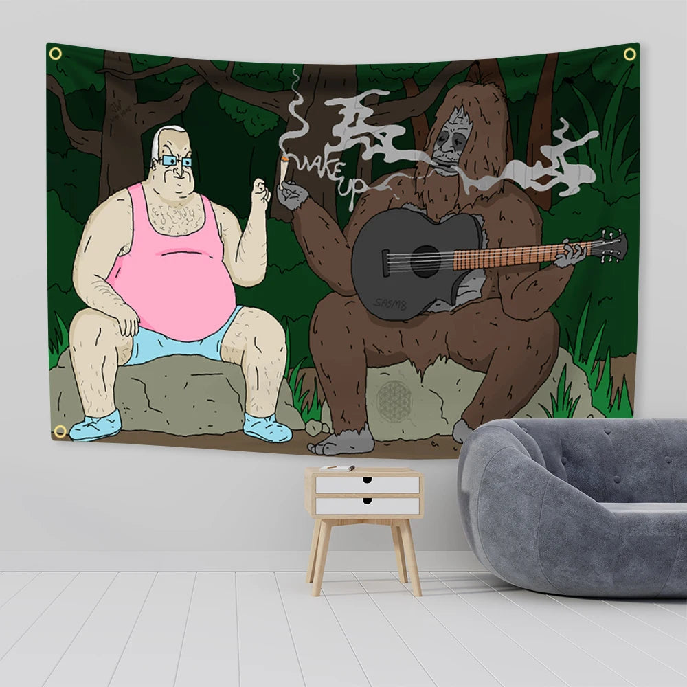 The Big Lez Show Meme Flag Tapestry Wall Hanging Sassy The Sasquatch Banner Aesthetic Decoration Dorm decor