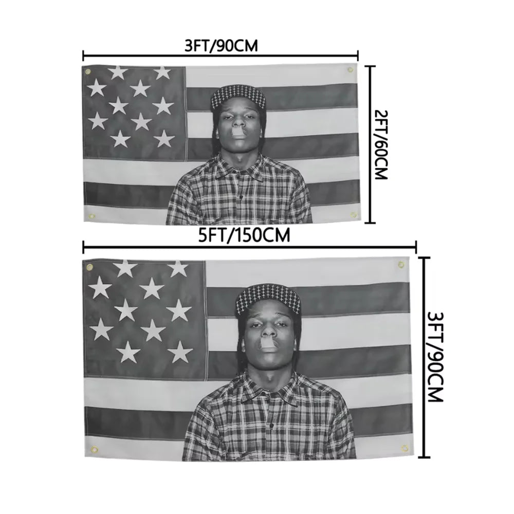 Asap Rocky Flag Aesthetic Music Album Art Posters Hanging Bedroom flag