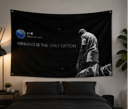 Motivational Quote Flag Kanye Winning Is The Only Option Wall flag Dorm Decor For Bedroom,