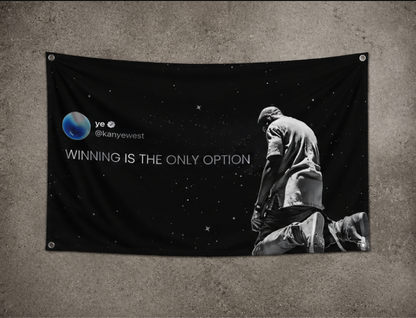Motivational Quote Flag Kanye Winning Is The Only Option Wall flag Dorm Decor For Bedroom,