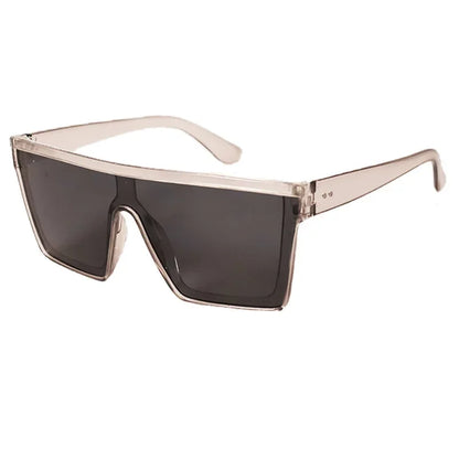 Classic White Gradient Square Sunglasses Women Fashion Retro Night Vision Drivers Goggle Men Big Frame Travel Cycling Eyewear